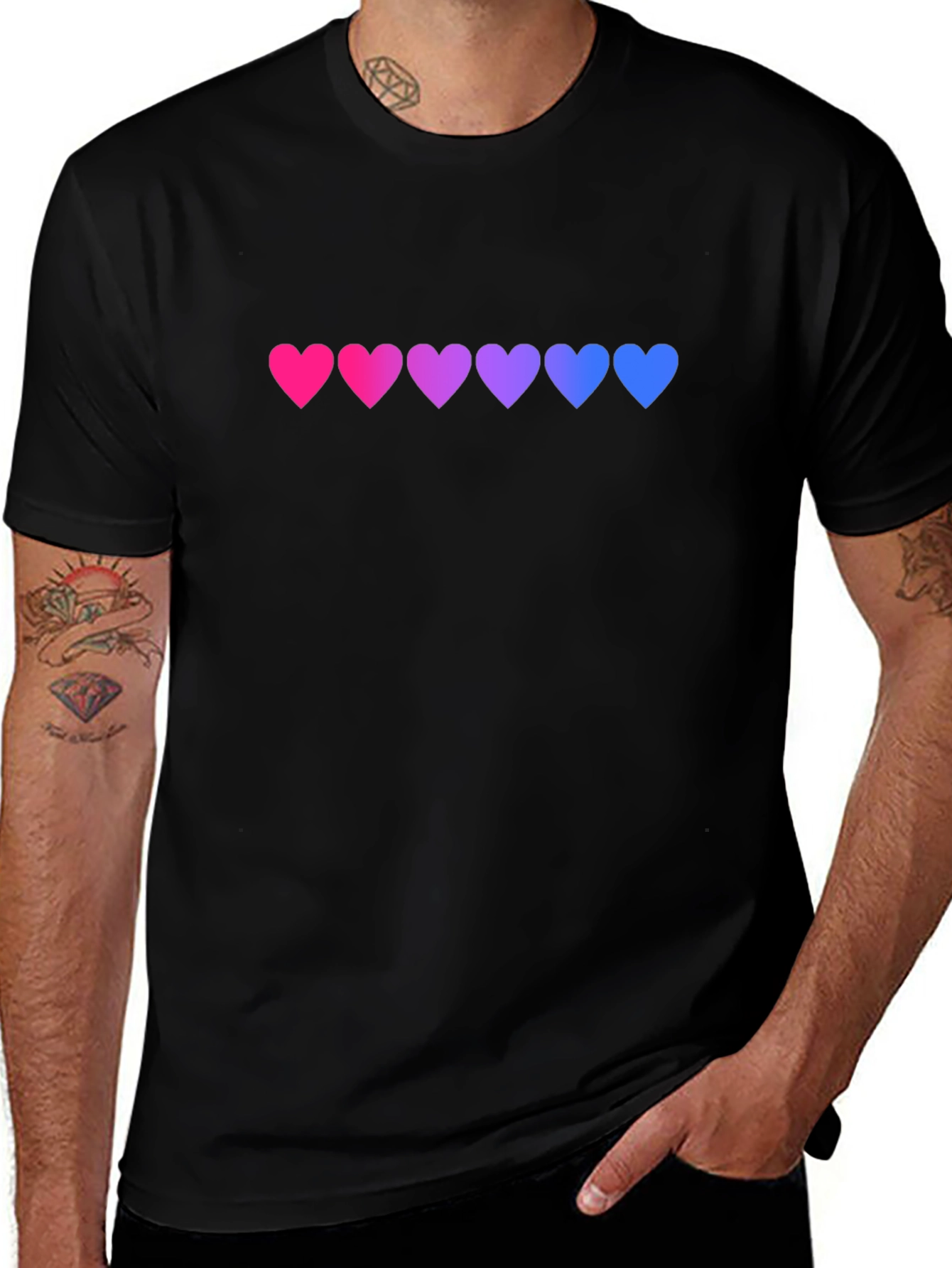 Bi Pride Heart T-Shirt - Stylish LGBT Pride Tee