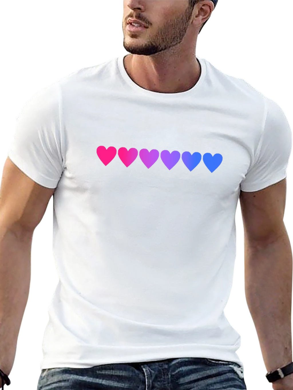 Bi Pride Heart T-Shirt - Stylish LGBT Pride Tee