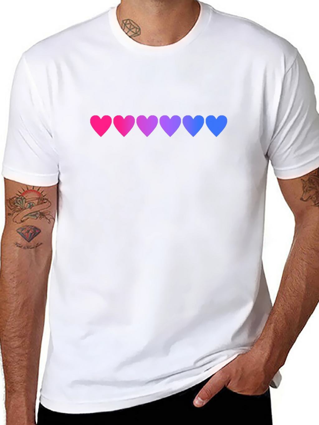 Bi Pride Heart T-Shirt - Stylish LGBT Pride Tee