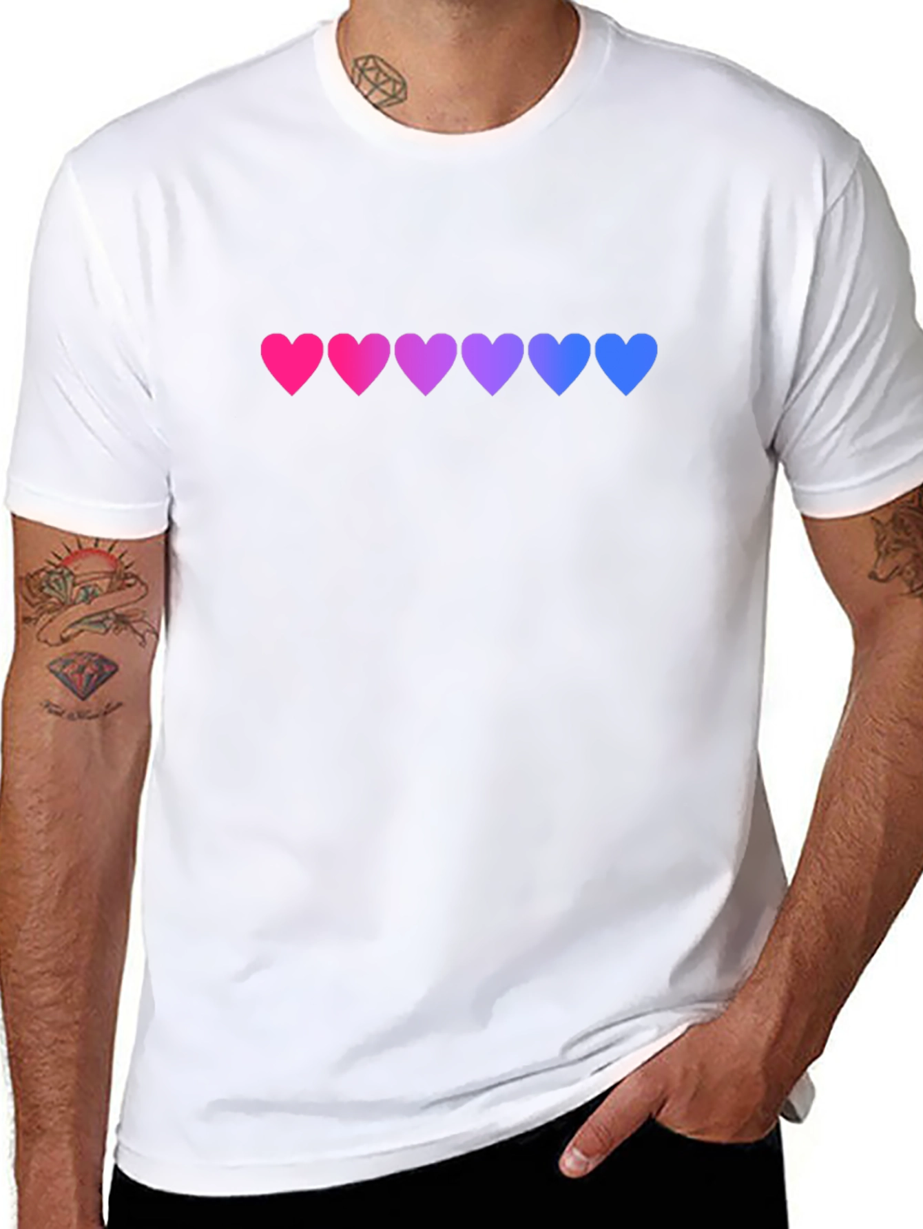 Bi Pride Heart T-Shirt - Stylish LGBT Pride Tee