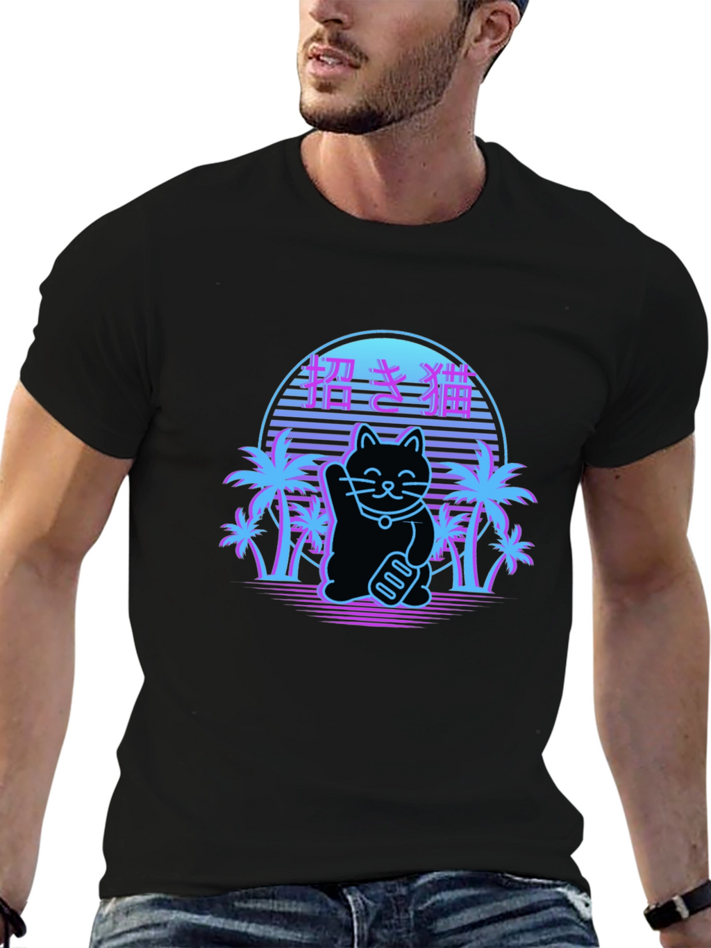 Lucky Cat Retro T-Shirt