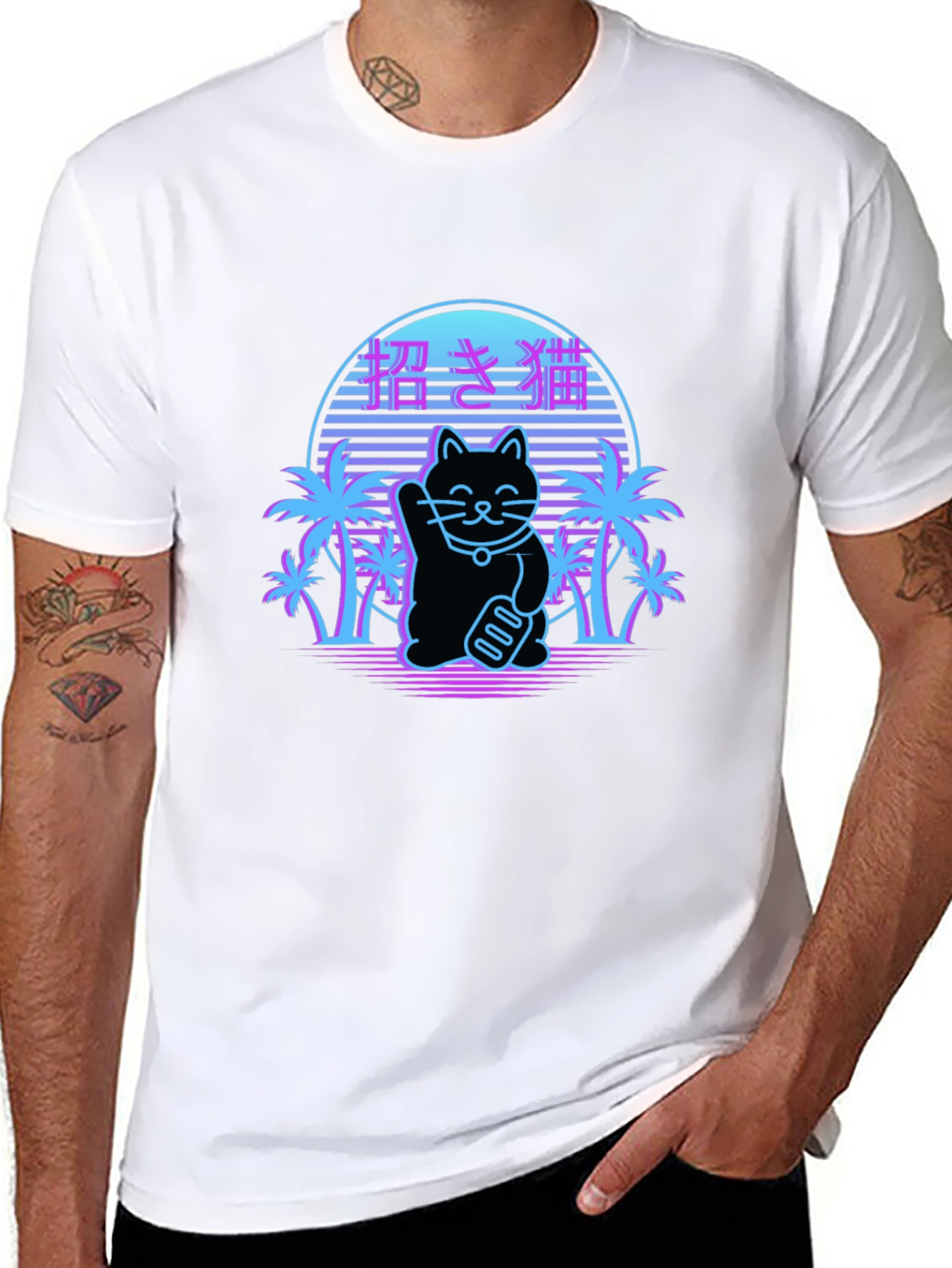 Lucky Cat Retro T-Shirt