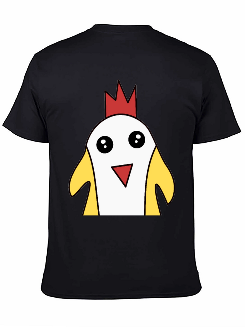 Funny Cartoon Chicken T-Shirt - Black