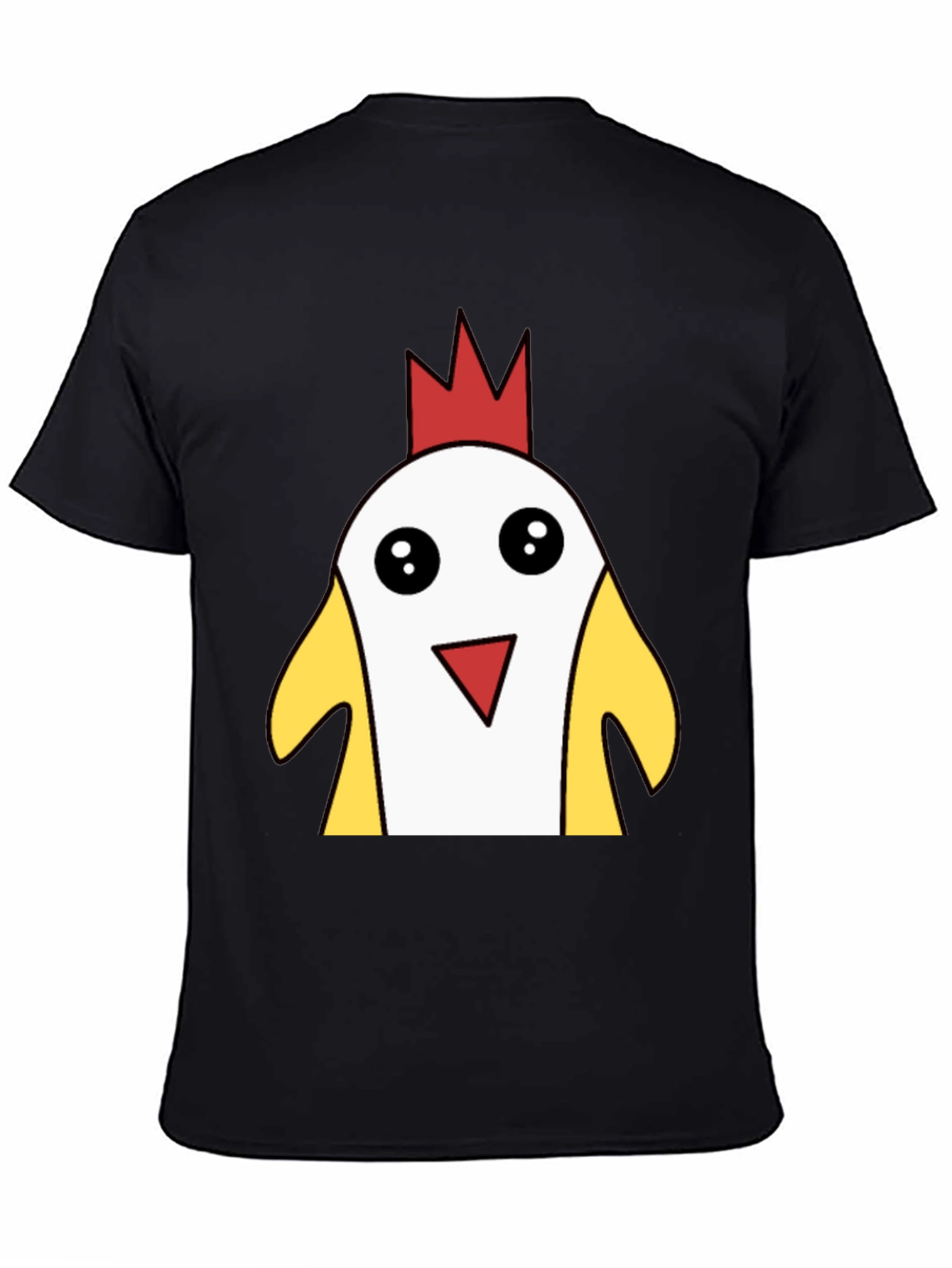 Funny Cartoon Chicken T-Shirt - Black