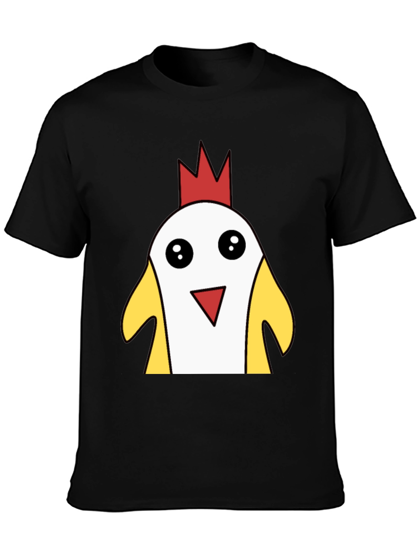 Funny Cartoon Chicken T-Shirt - Black