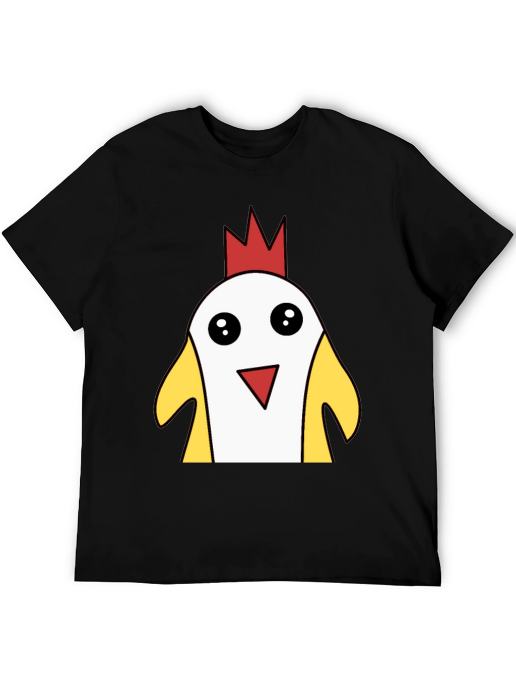 Funny Cartoon Chicken T-Shirt - Black