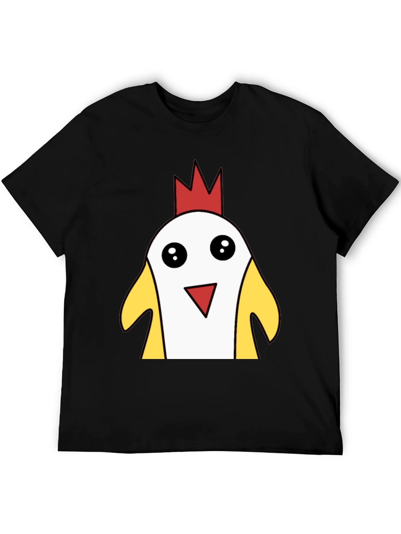 Funny Cartoon Chicken T-Shirt - Black