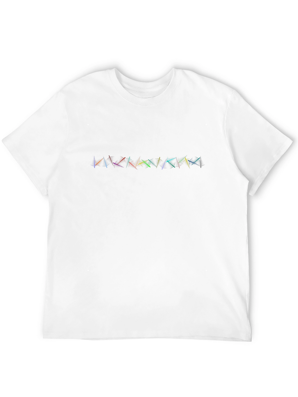 Abstract Geometric Rainbow Design Black T-Shirt