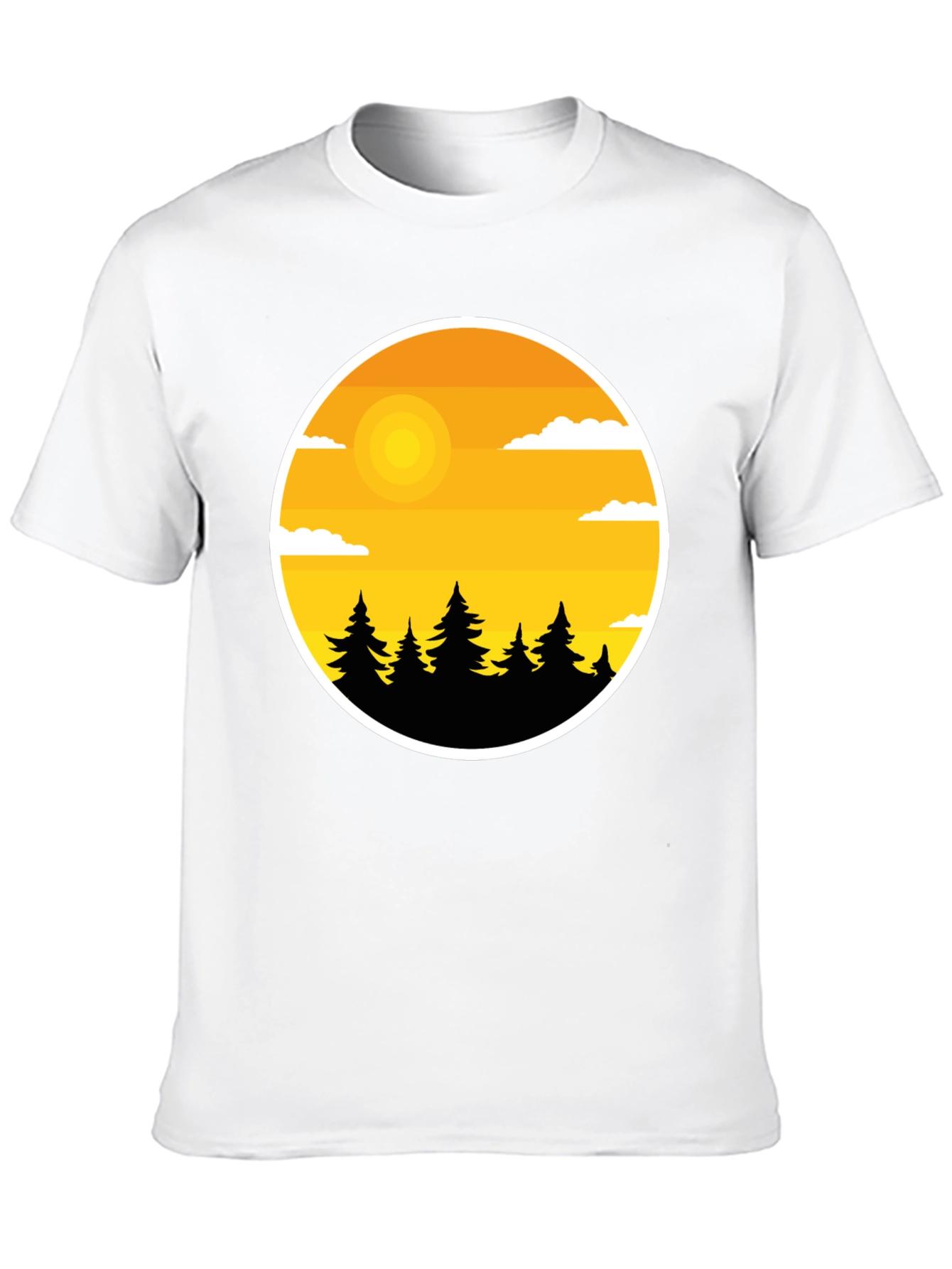 Nature Landscape Graphic Tee - Black Cotton Blend