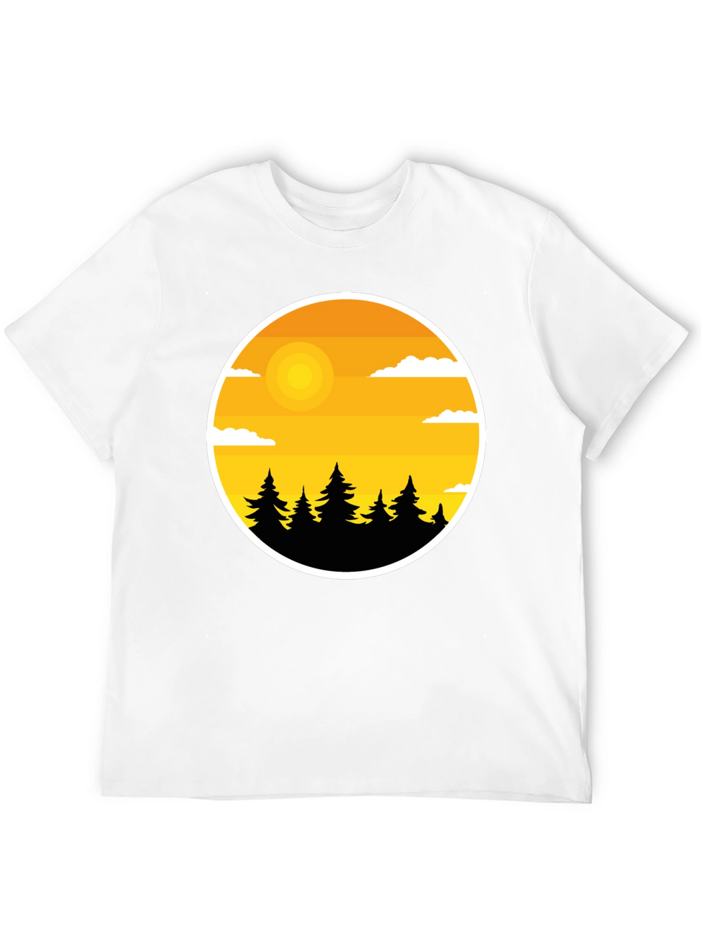 Nature Landscape Graphic Tee - Black Cotton Blend