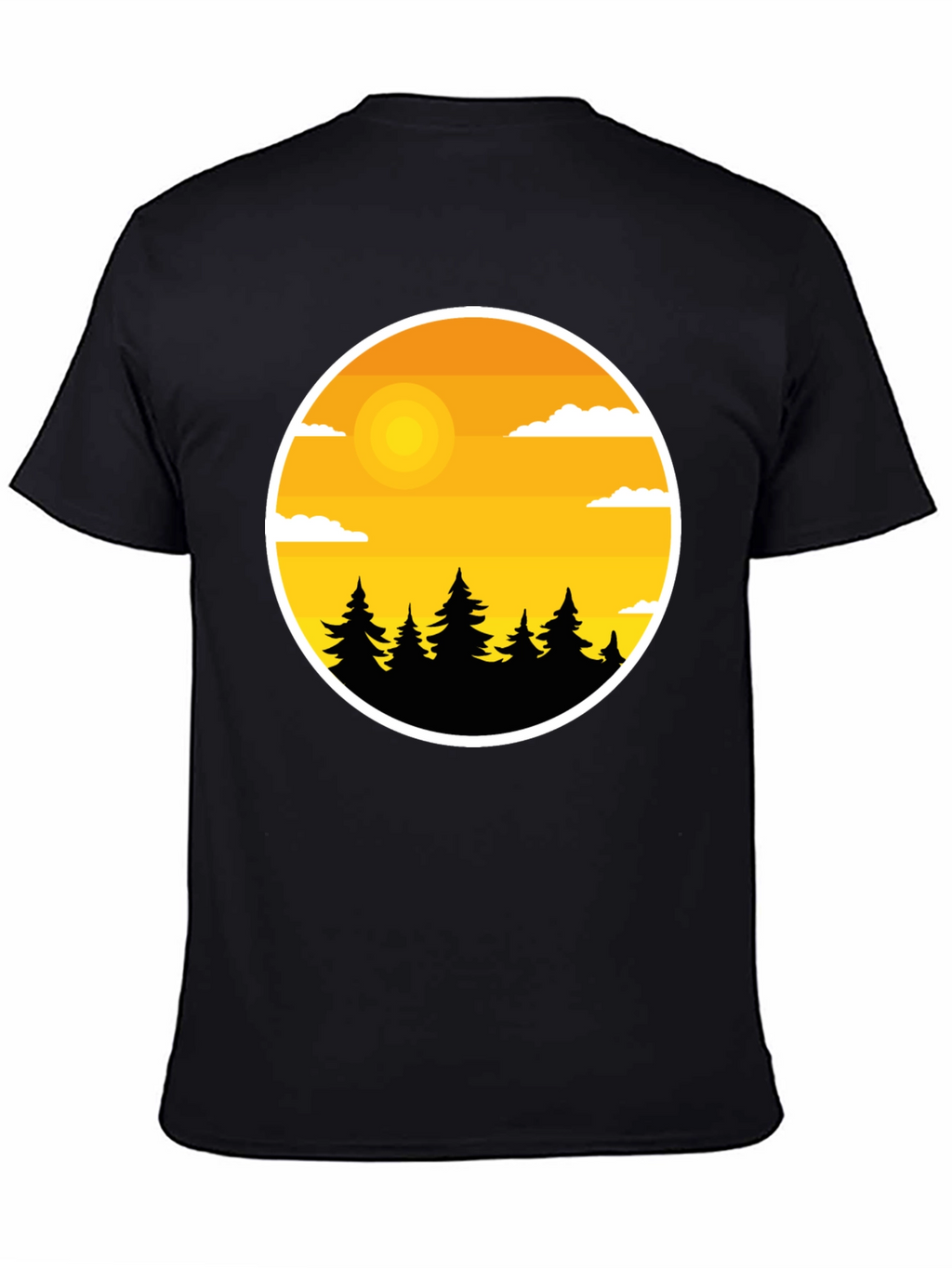 Nature Landscape Graphic Tee - Black Cotton Blend