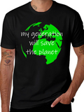 Eco-Friendly Save the Planet Graphic T-Shirt