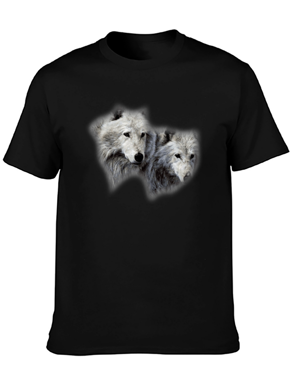 Wolf Pack Graphic Print Black T-Shirt