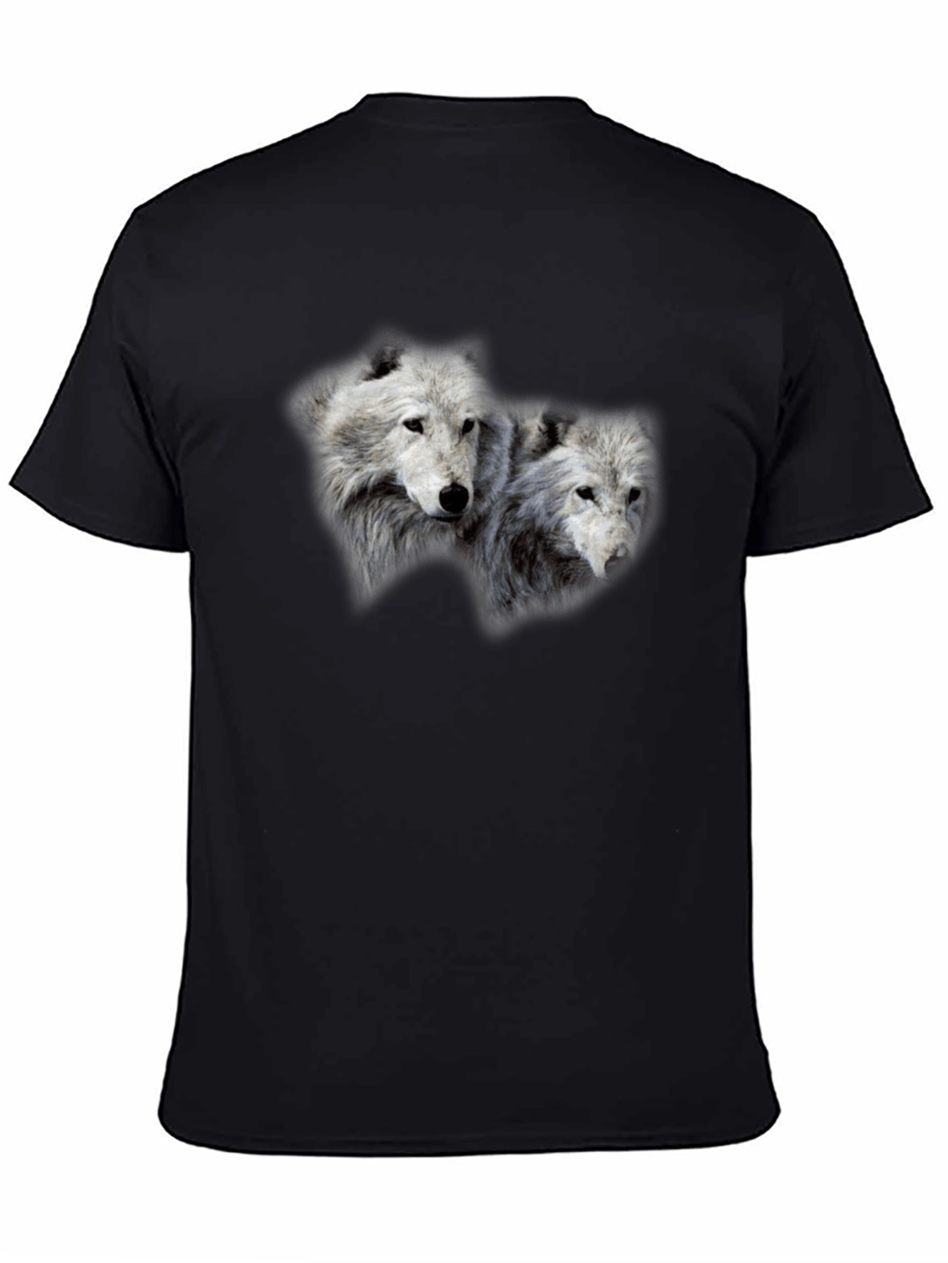 Wolf Pack Graphic Print Black T-Shirt