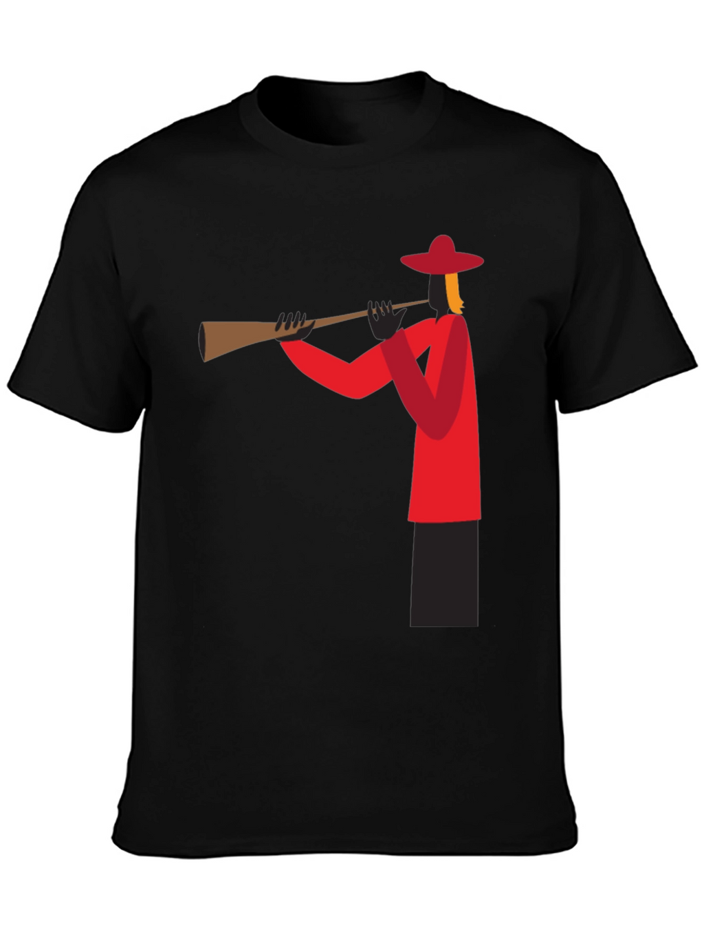 Trumpet Player Graphic Tee - Black Cotton