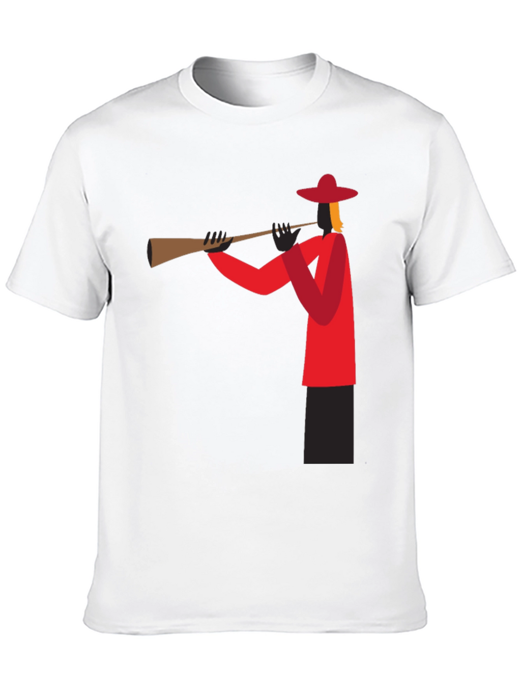 Trumpet Player Graphic Tee - Black Cotton