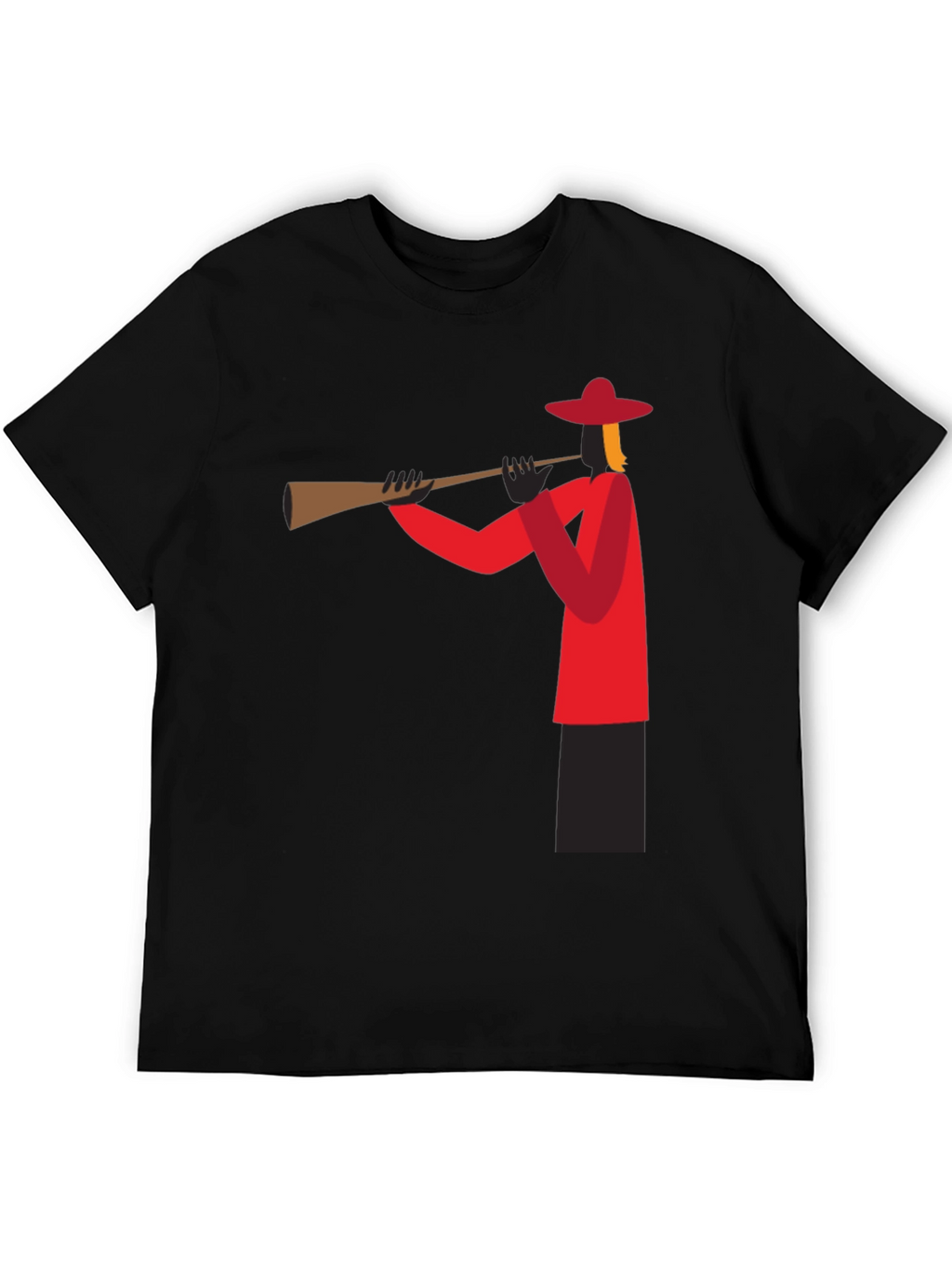 Trumpet Player Graphic Tee - Black Cotton