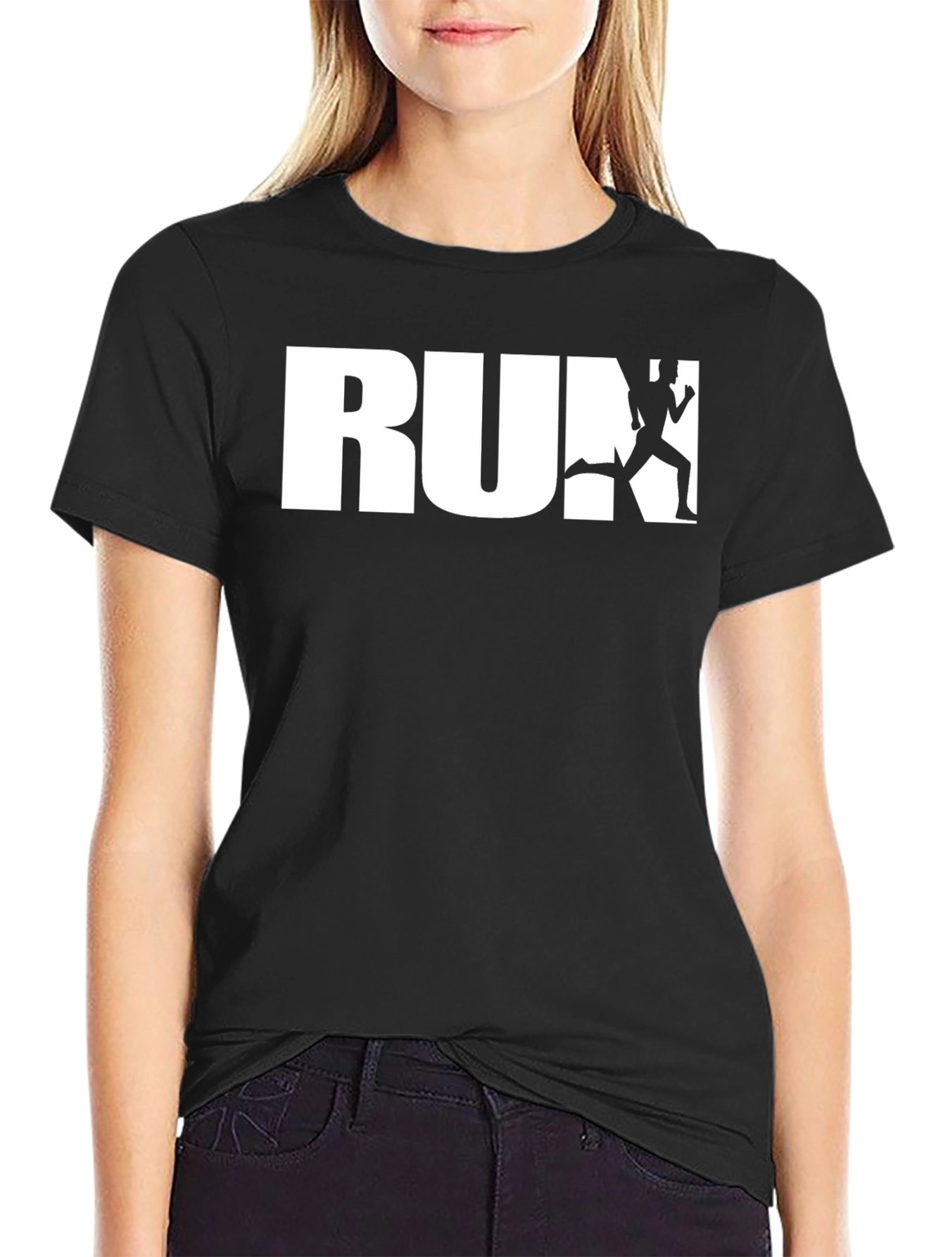 Run Graphic Tee - Black Cotton Casual Shirt