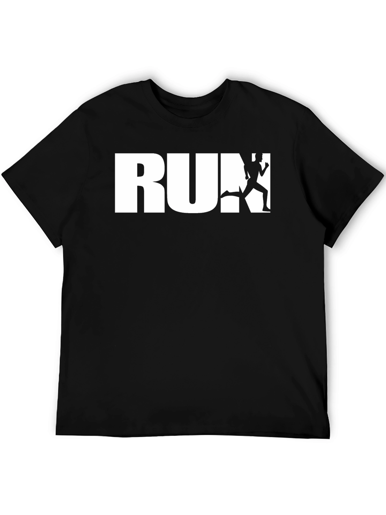 Run Graphic Tee - Black Cotton Casual Shirt