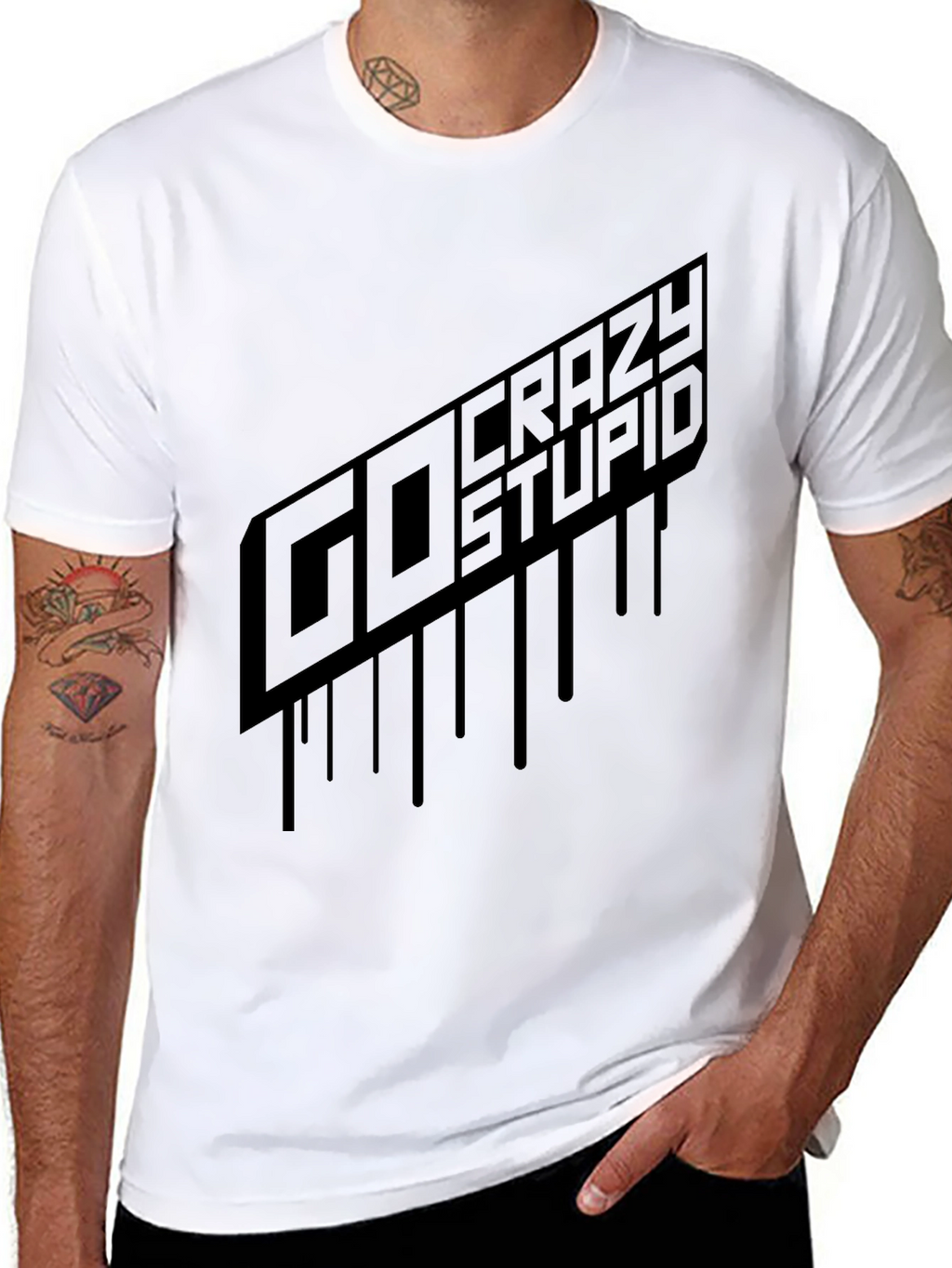 Go Crazy Stupid Graphic Tee - Black