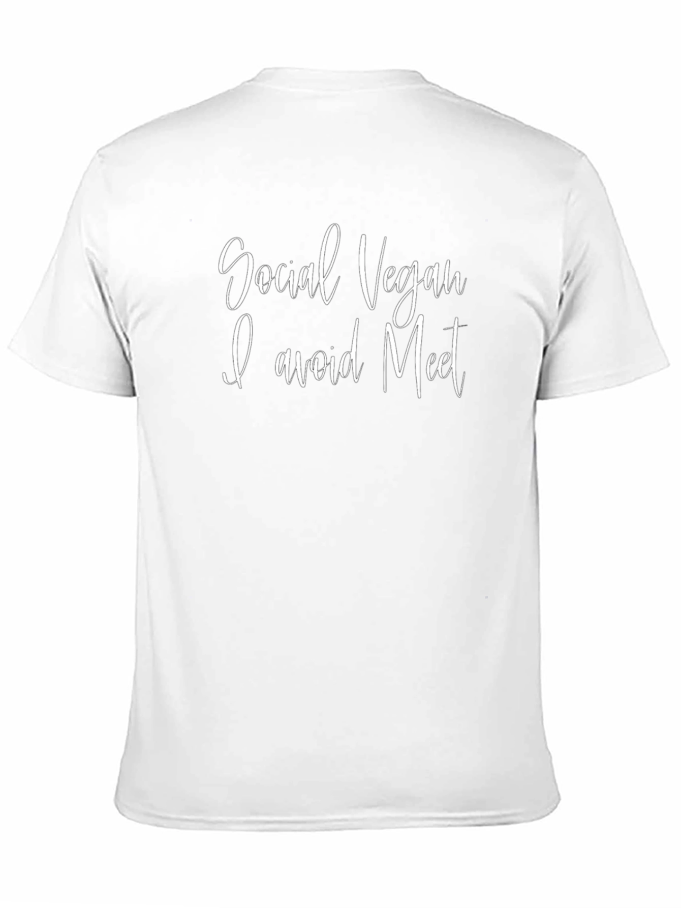 Social Vegan T-Shirt - I avoid Meat Slogan