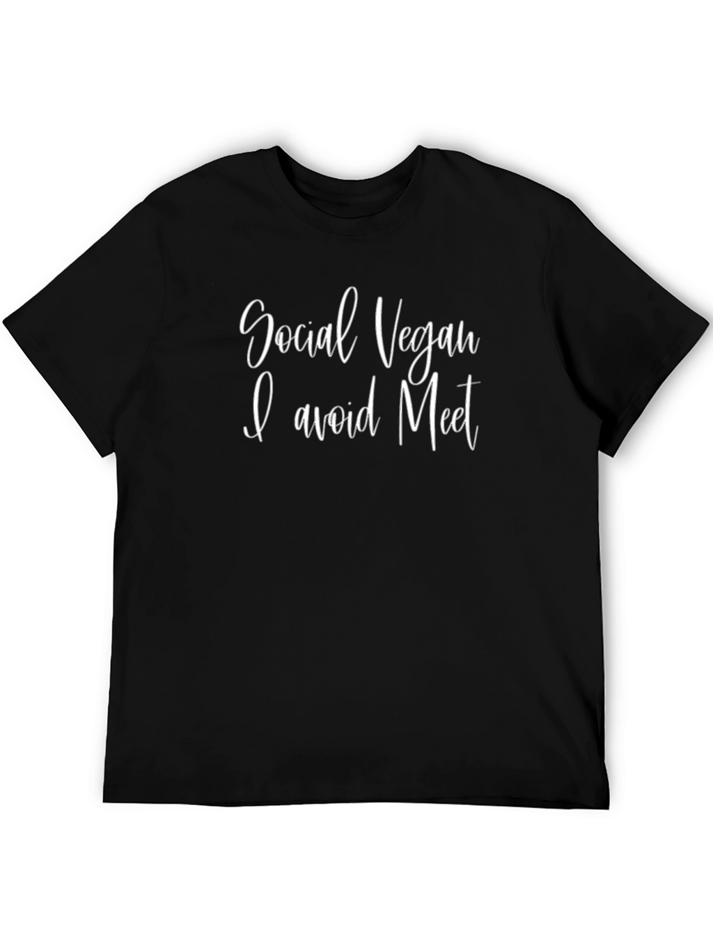 Social Vegan T-Shirt - I avoid Meat Slogan