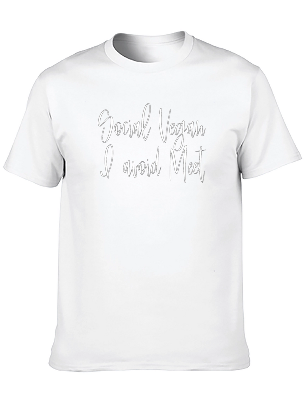 Social Vegan T-Shirt - I avoid Meat Slogan