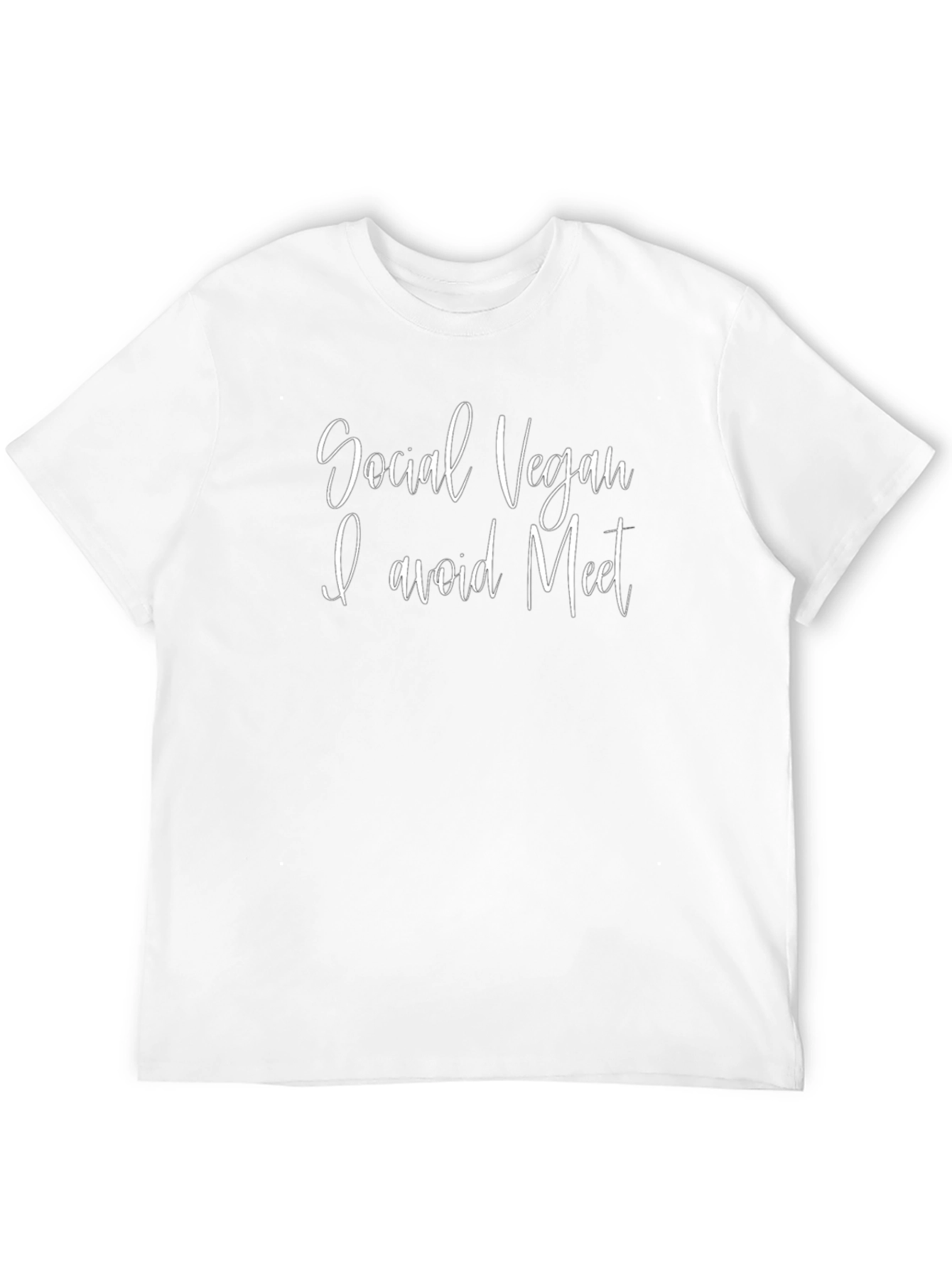 Social Vegan T-Shirt - I avoid Meat Slogan