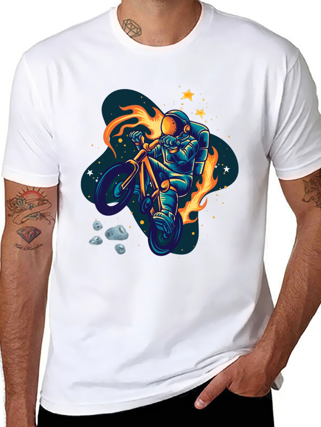 Astronaut Bike Ride Graphic Tee