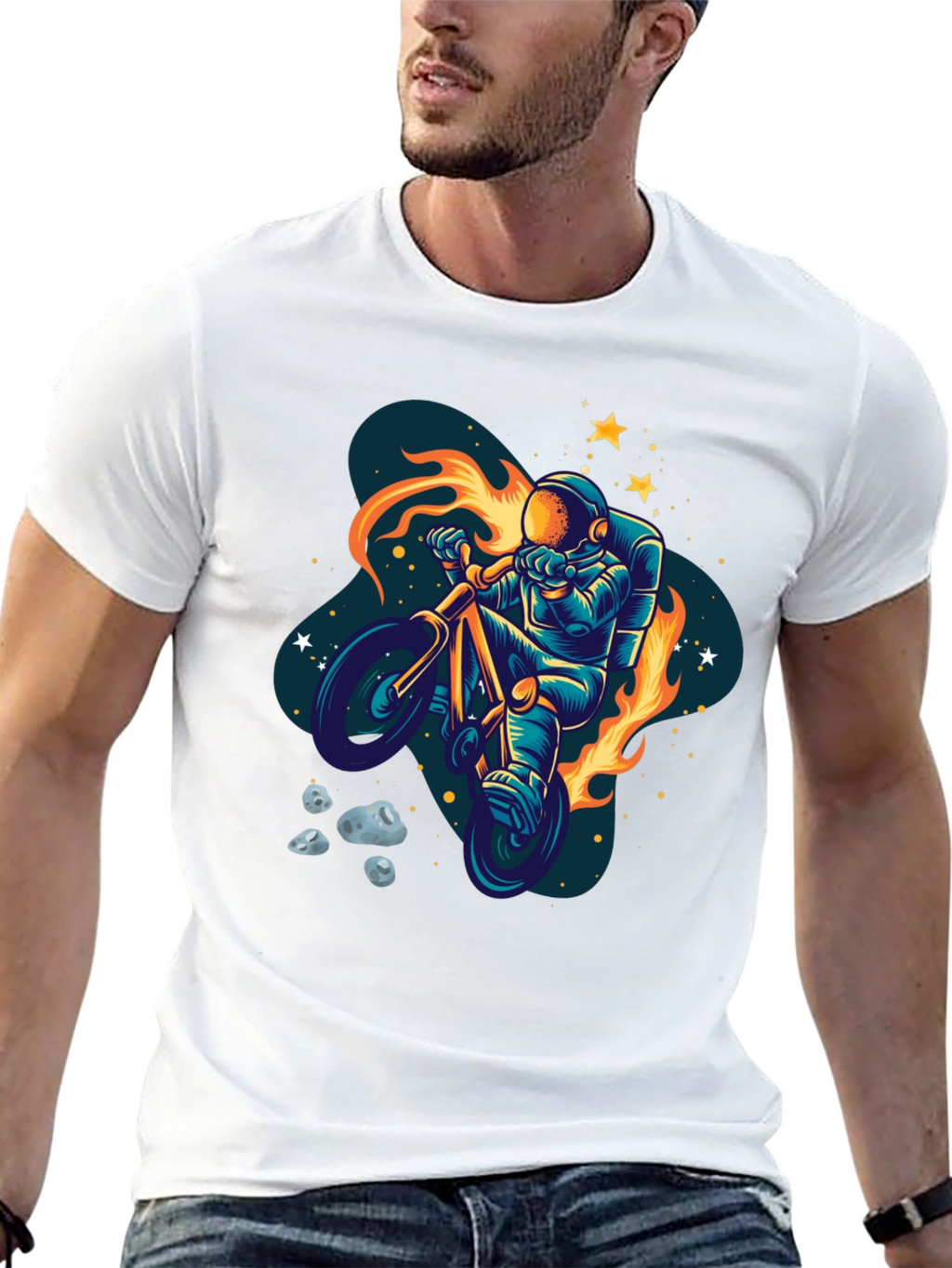 Astronaut Bike Ride Graphic Tee