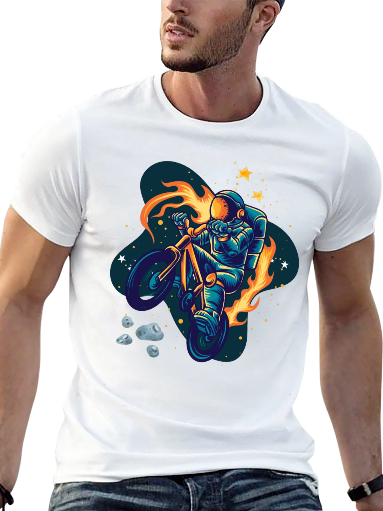 Astronaut Bike Ride Graphic Tee