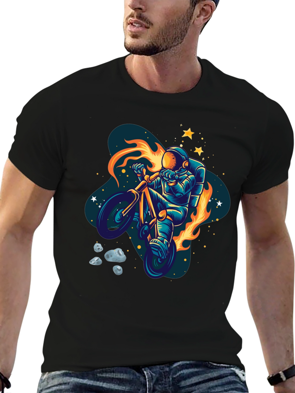 Astronaut Bike Ride Graphic Tee
