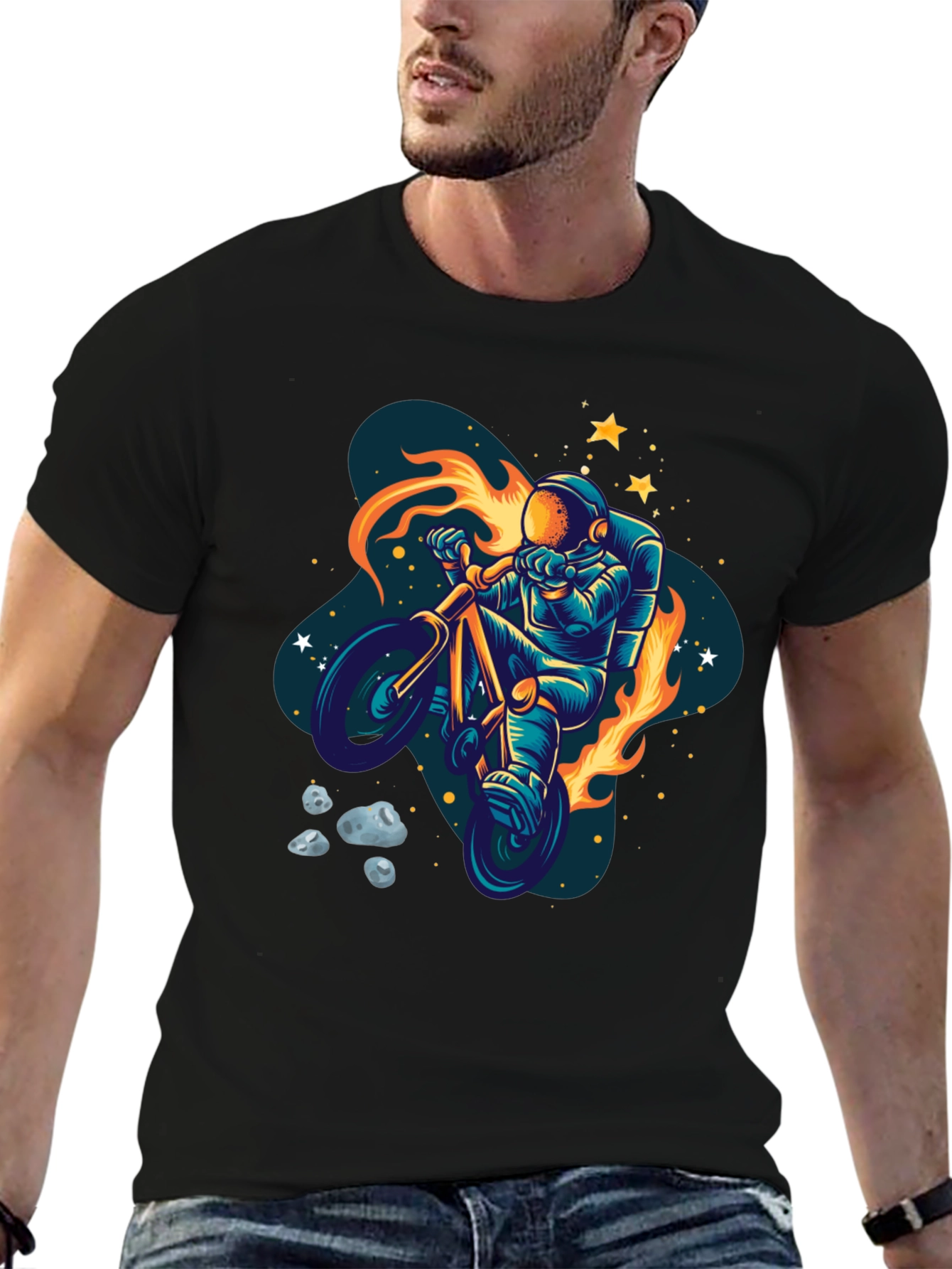Astronaut Bike Ride Graphic Tee