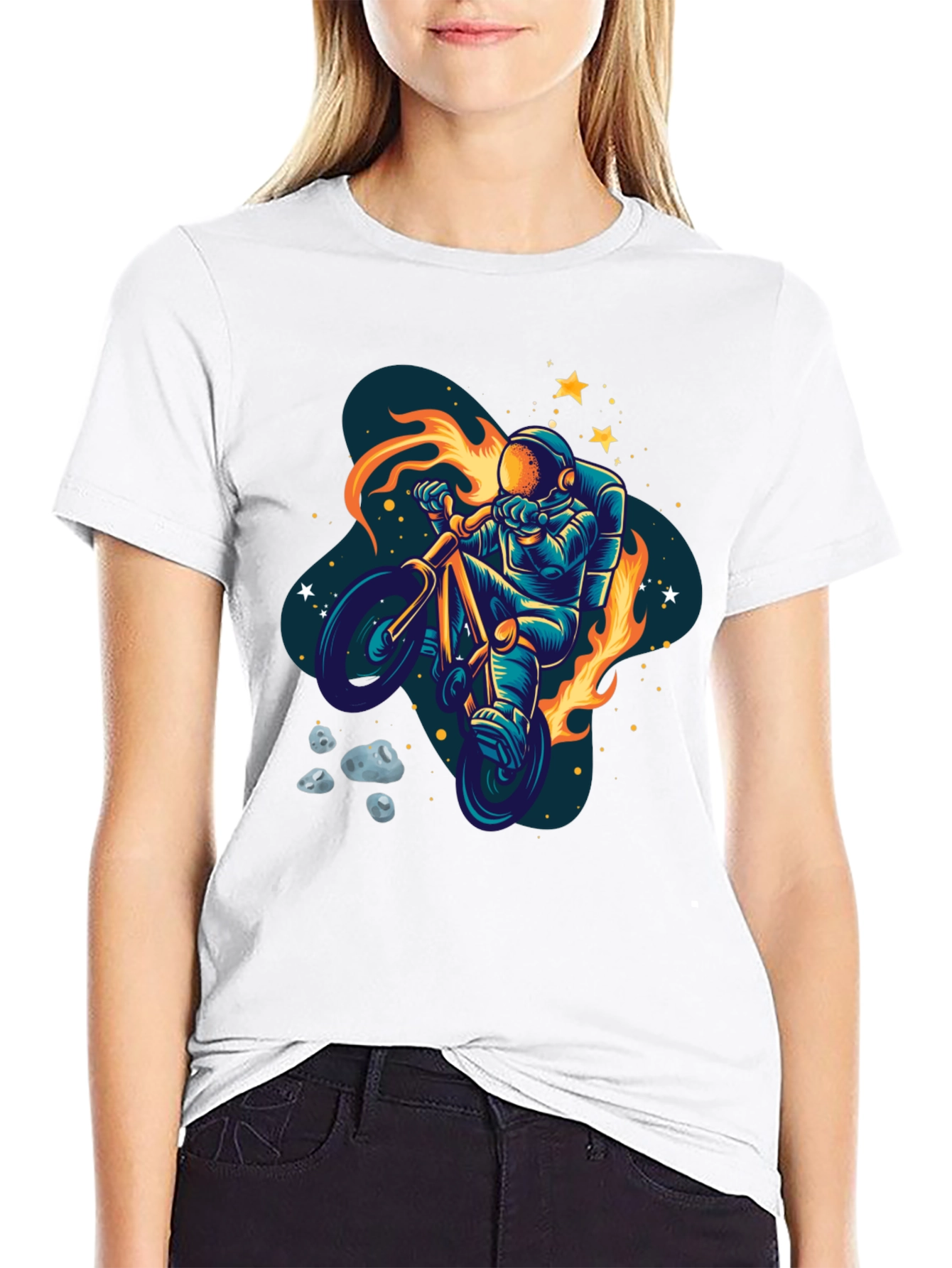 Astronaut Bike Ride Graphic Tee