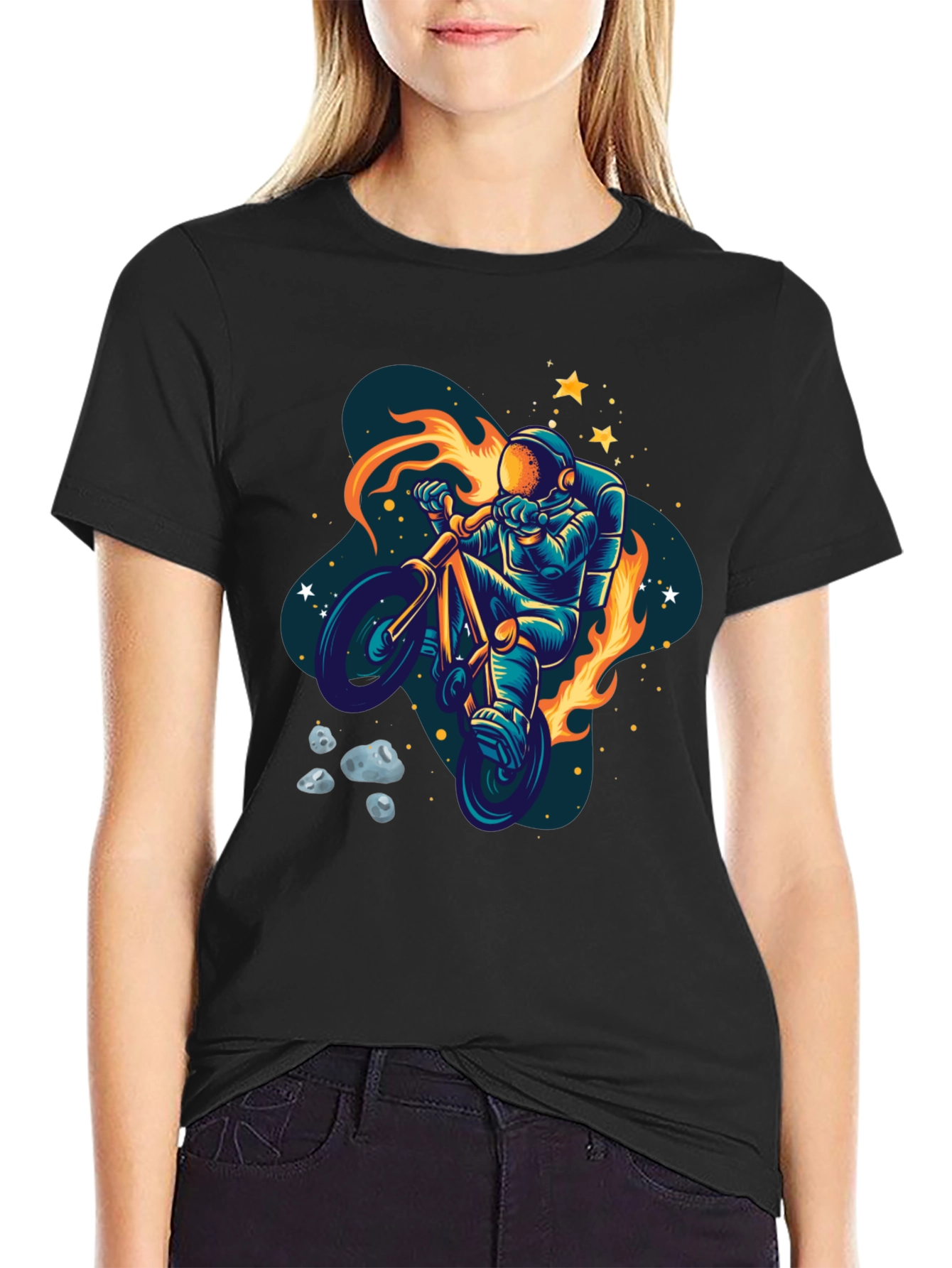 Astronaut Bike Ride Graphic Tee