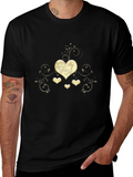 Heart Swirl Graphic Tee - Modern Romantic Design
