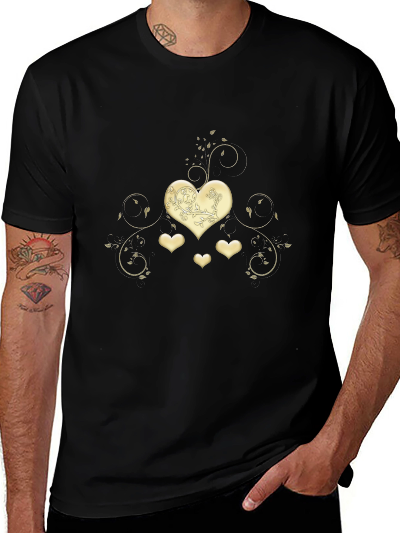 Heart Swirl Graphic Tee - Modern Romantic Design