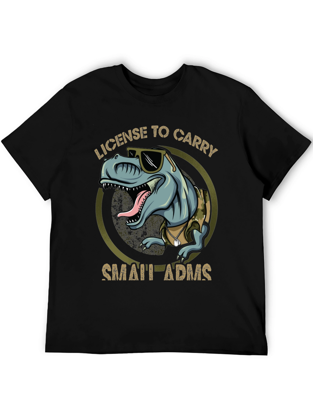 License To Carry Small Arms Funny T-Rex T-Shirt