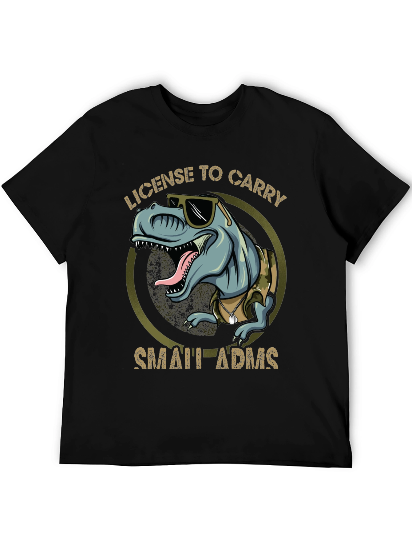 License To Carry Small Arms Funny T-Rex T-Shirt