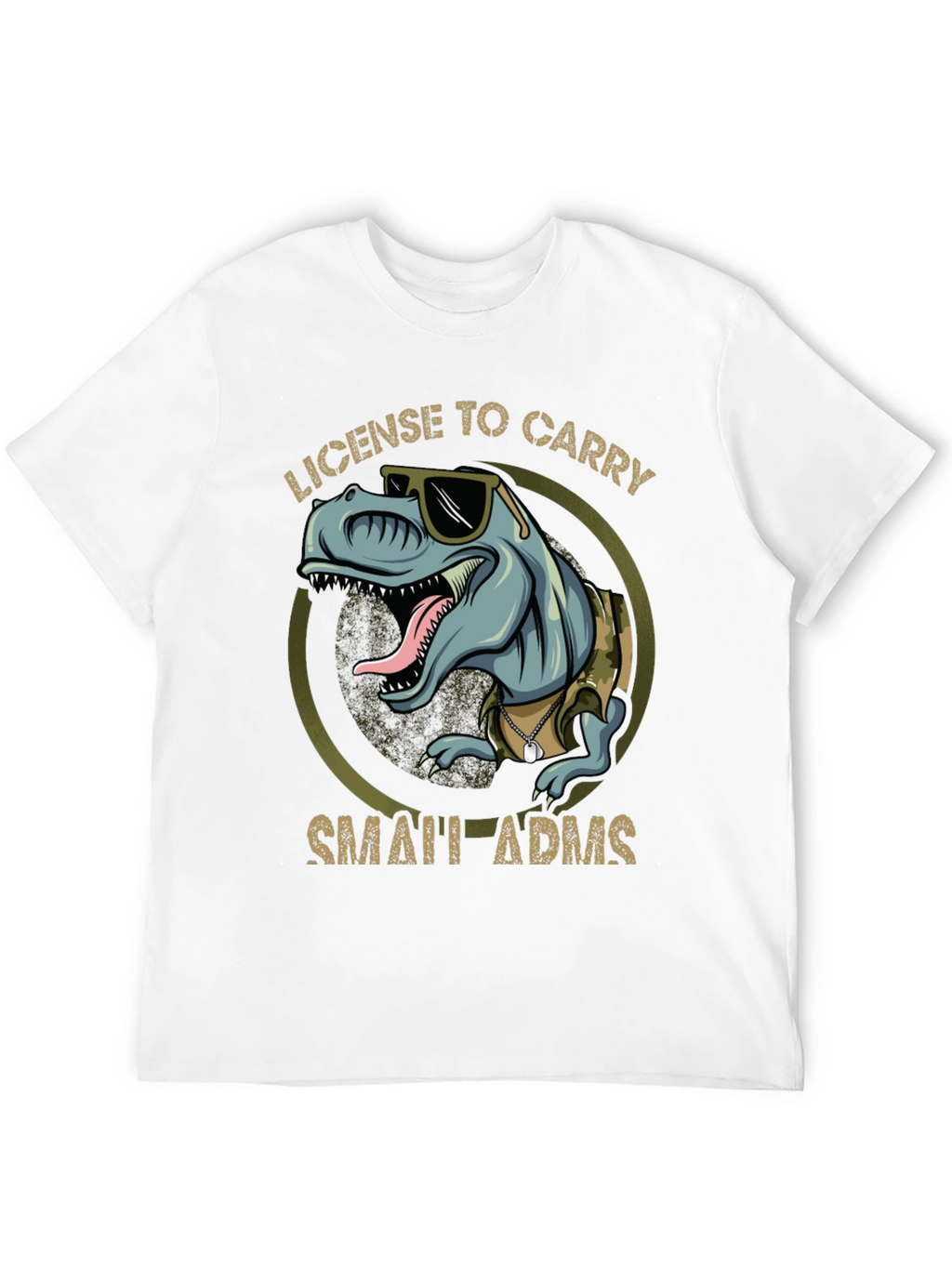 License To Carry Small Arms Funny T-Rex T-Shirt
