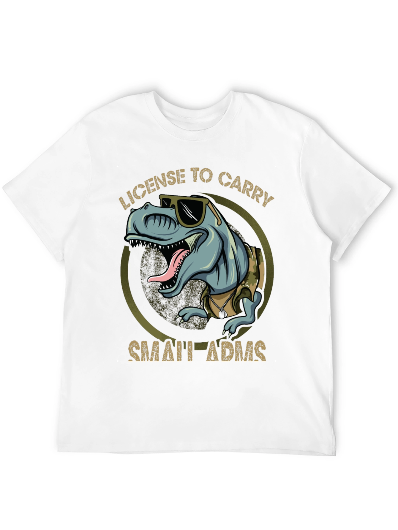 License To Carry Small Arms Funny T-Rex T-Shirt