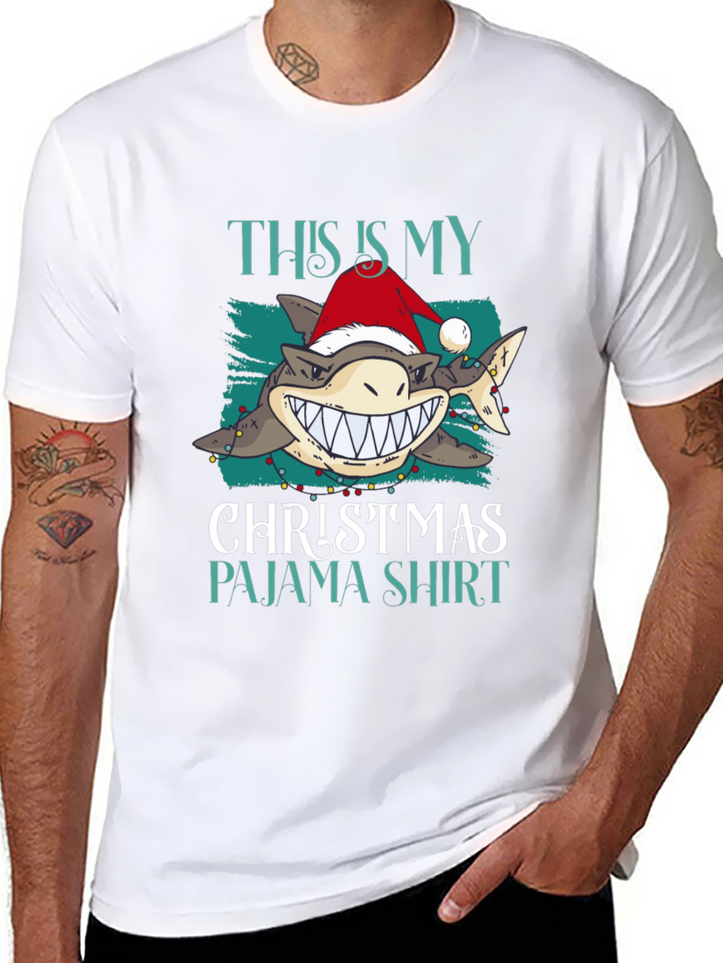 Shark Christmas Pajama Shirt