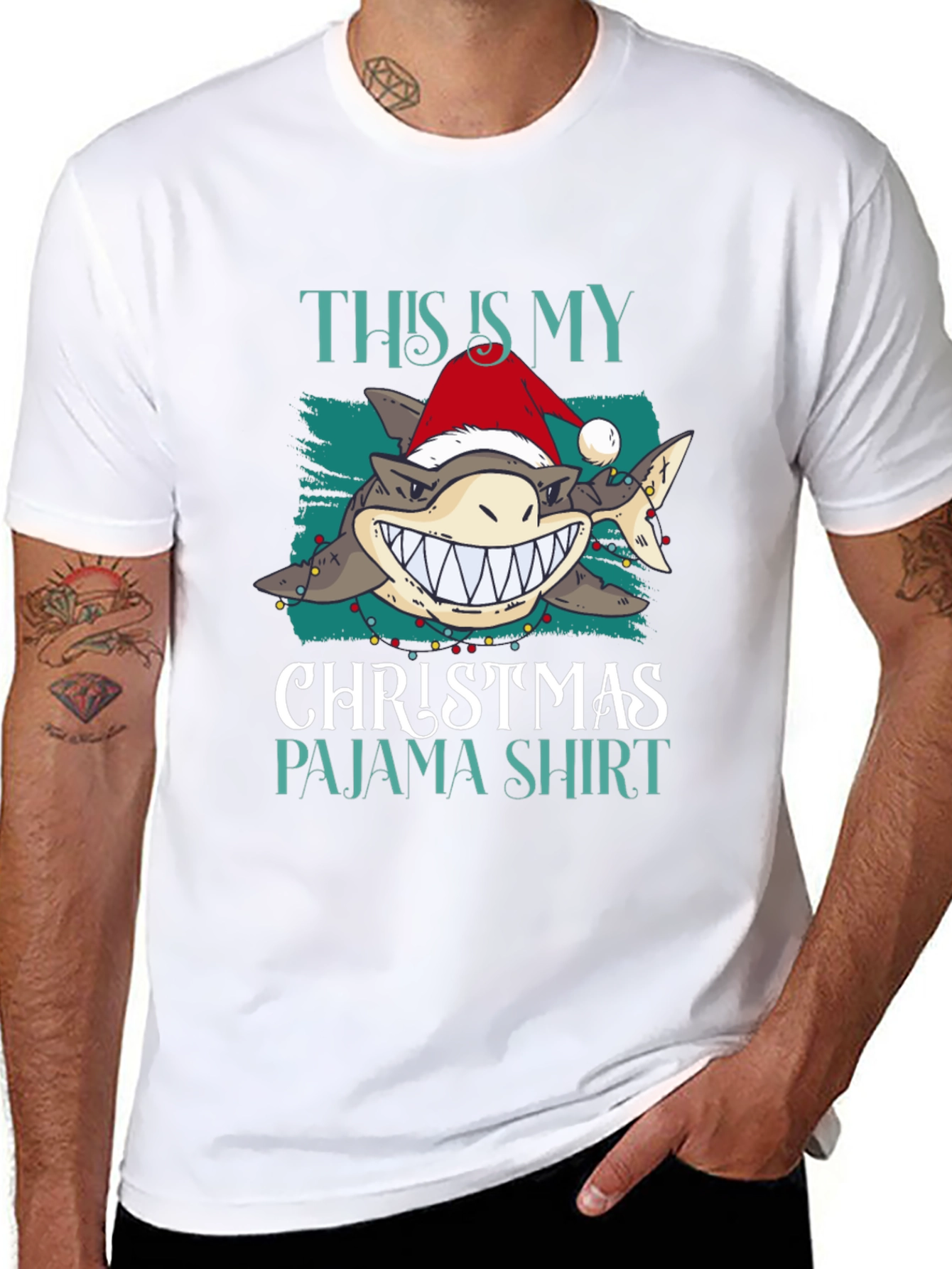 Shark Christmas Pajama Shirt