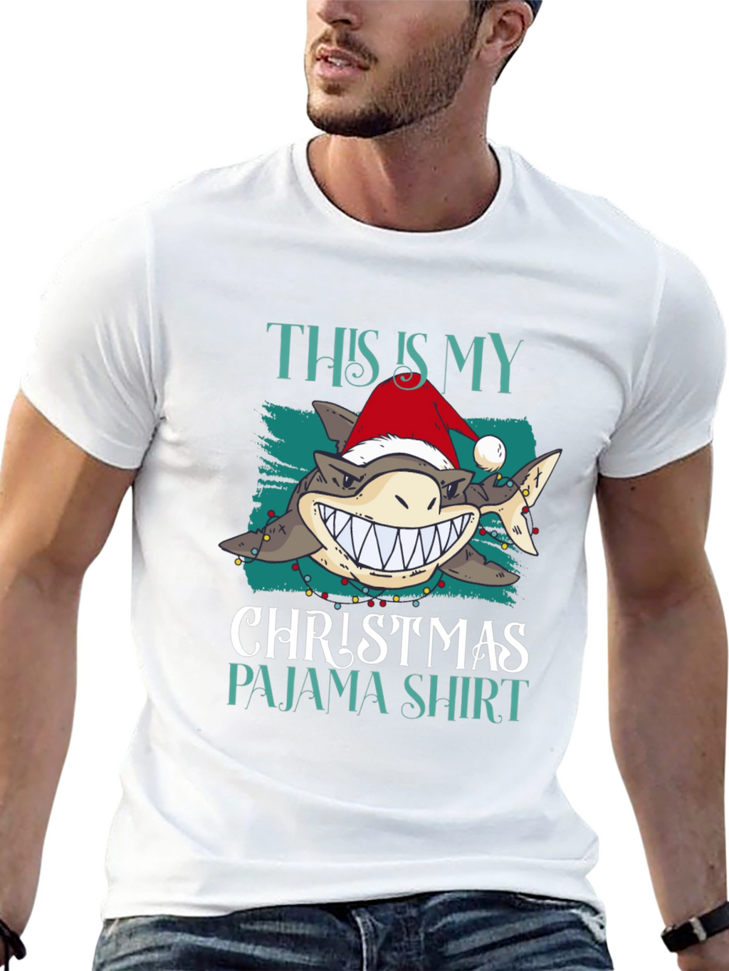 Shark Christmas Pajama Shirt