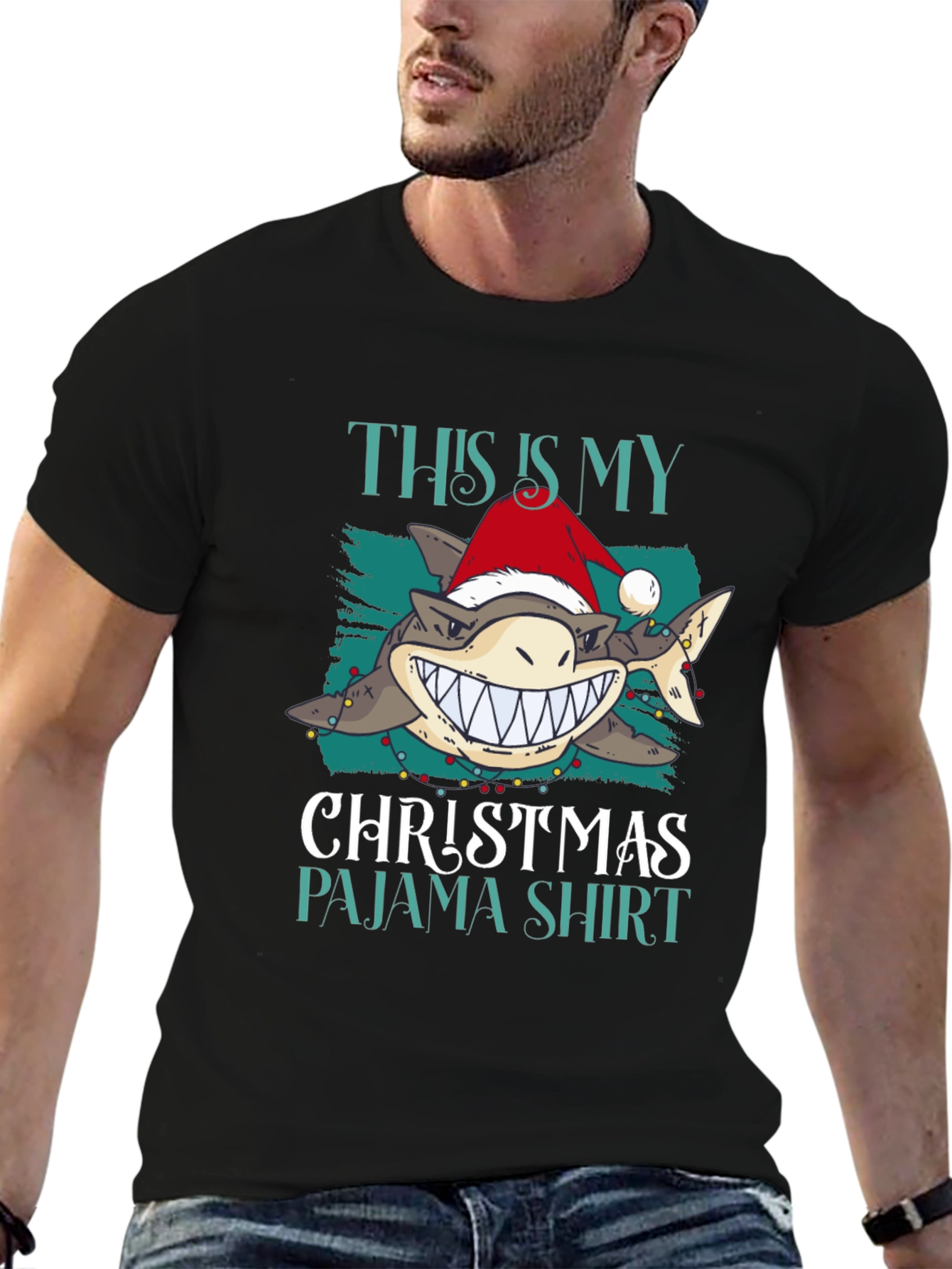Shark Christmas Pajama Shirt