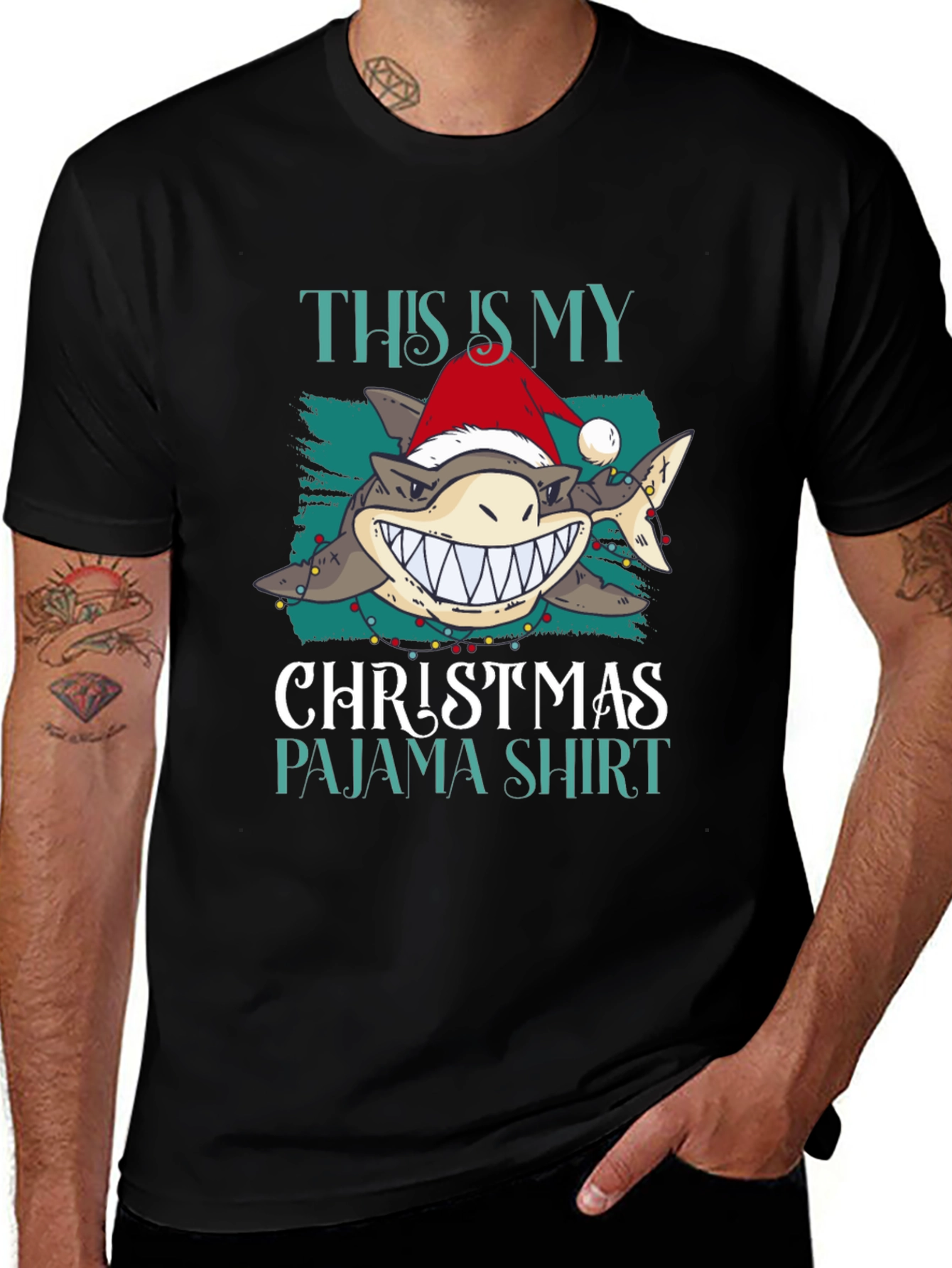 Shark Christmas Pajama Shirt