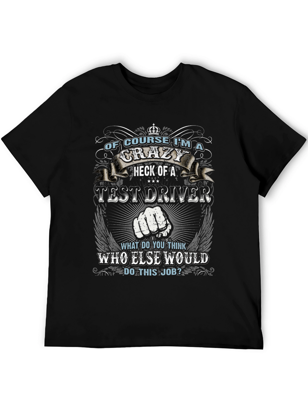 Crazy Test Driver Graphic Tee - Black