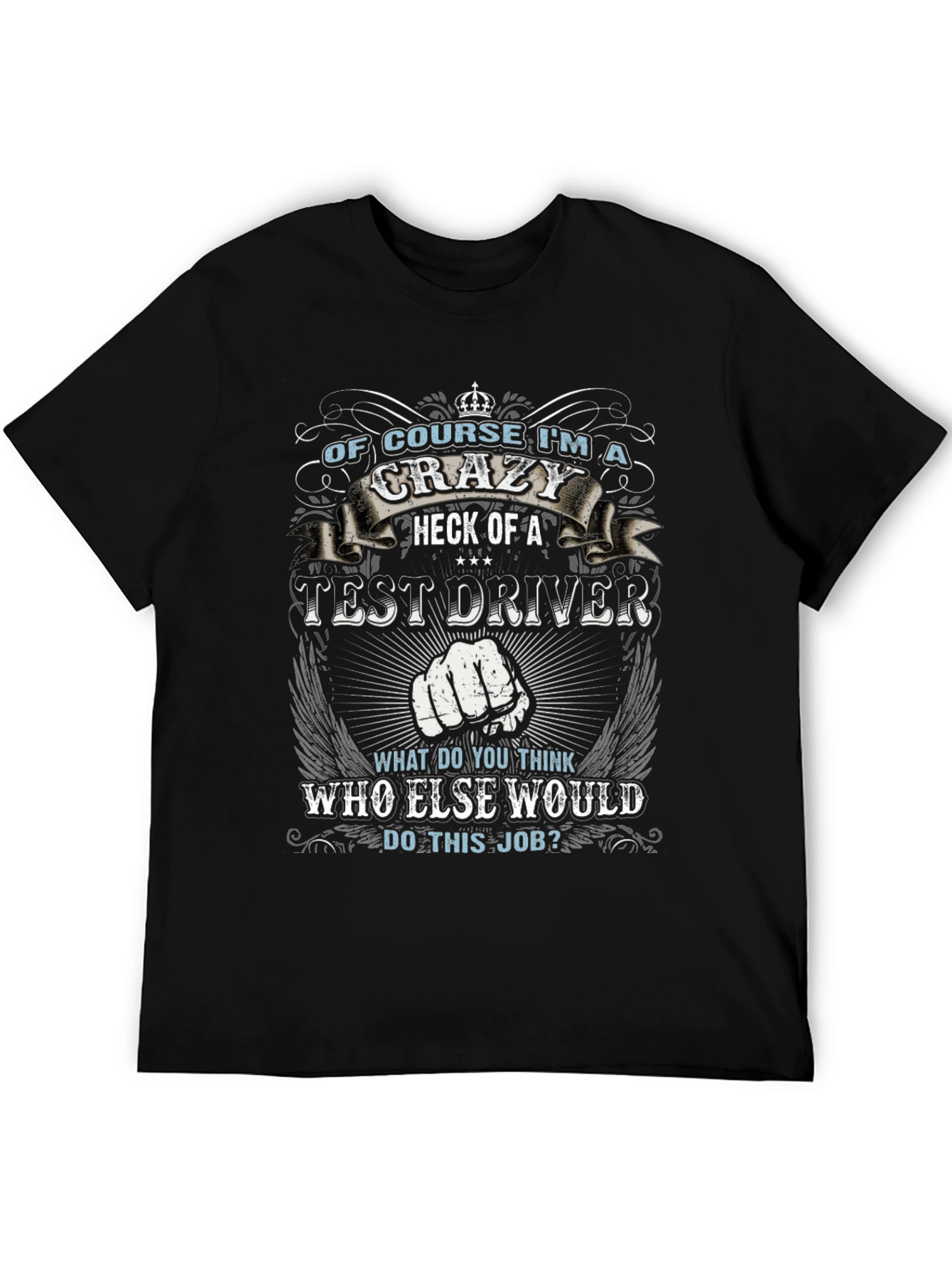 Crazy Test Driver Graphic Tee - Black