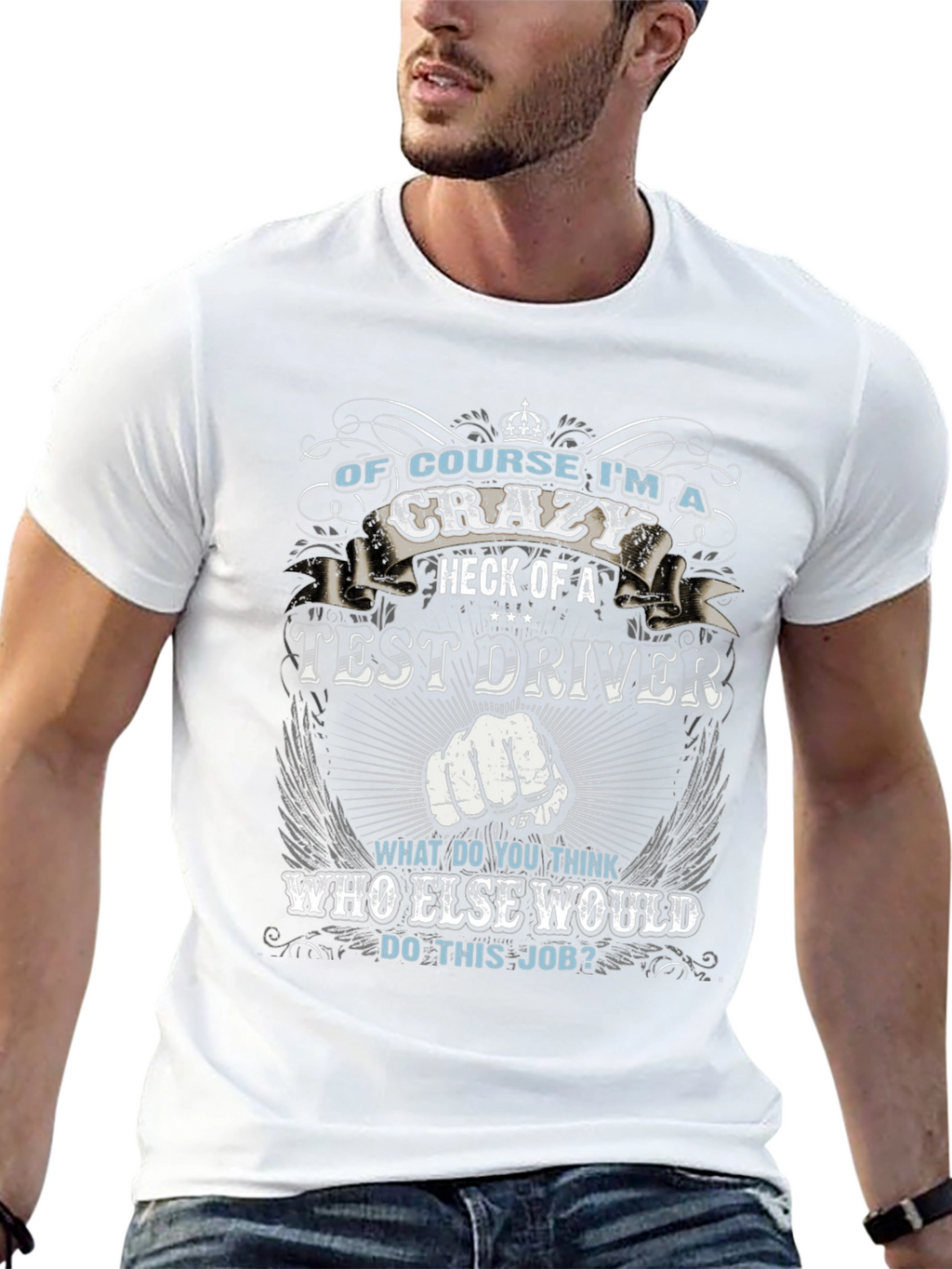 Crazy Test Driver Graphic Tee - Black