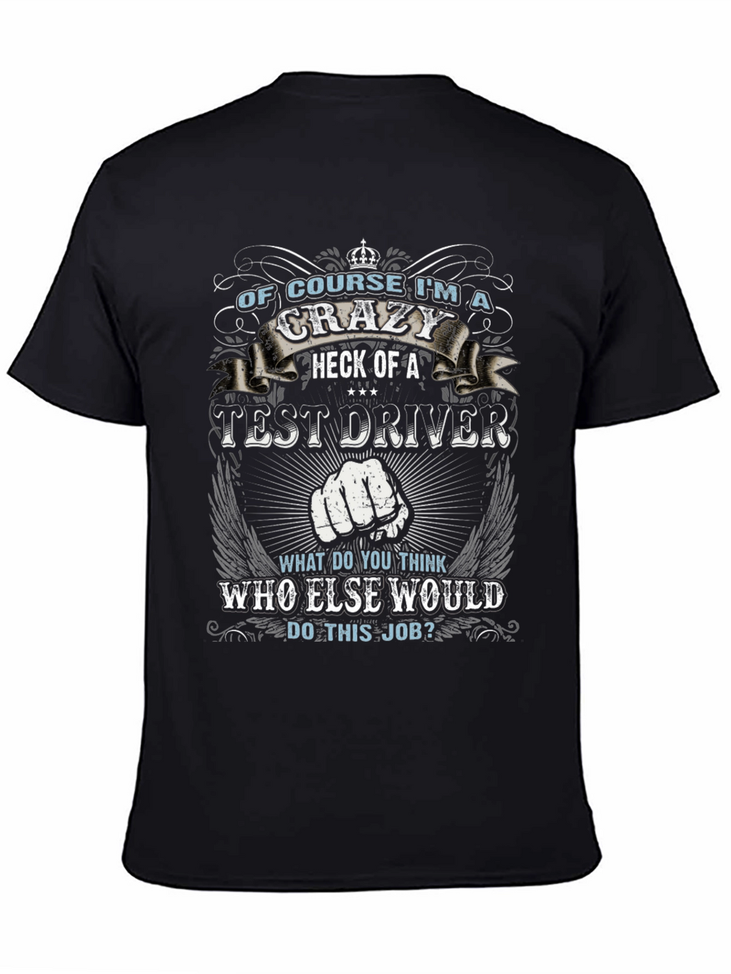 Crazy Test Driver Graphic Tee - Black